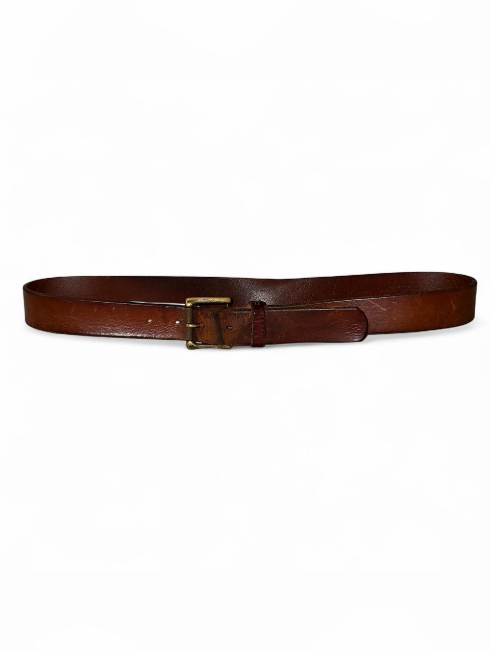 Brown leather banana republic belt with brass buckle 32-34